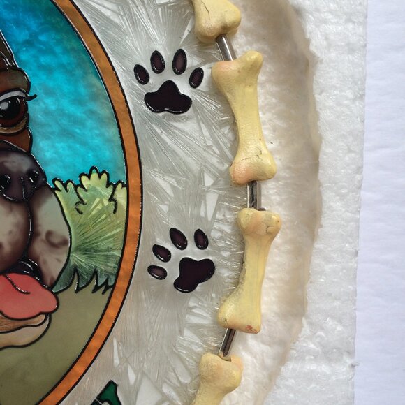 Amia Studios Suncatcher I Love My Boxer Painted Glass Bones Paws Print New - Picture 5 of 9